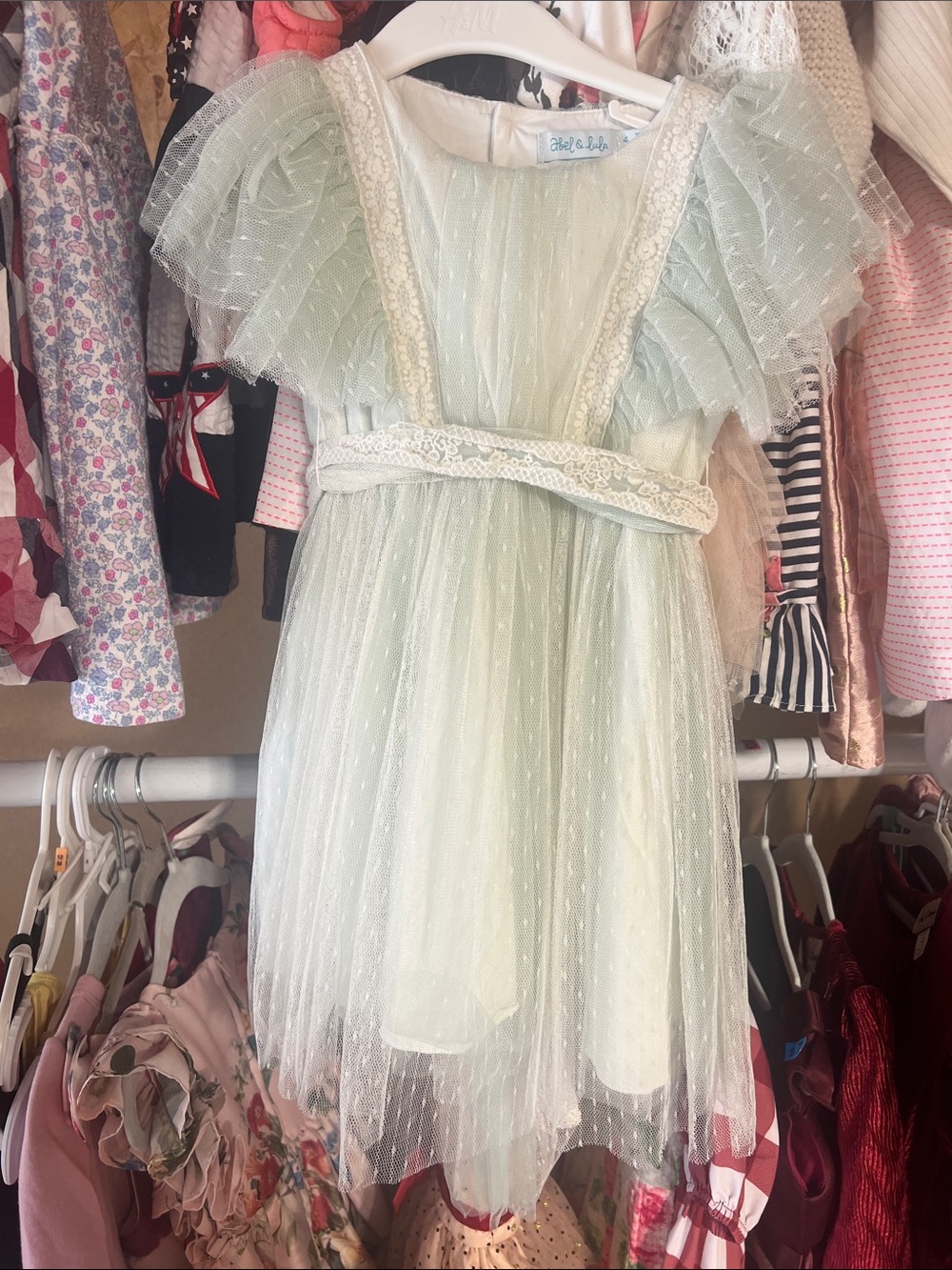 Ethereal Pale Mint Tulle Party Dress for Girls by Eberjey & Co.